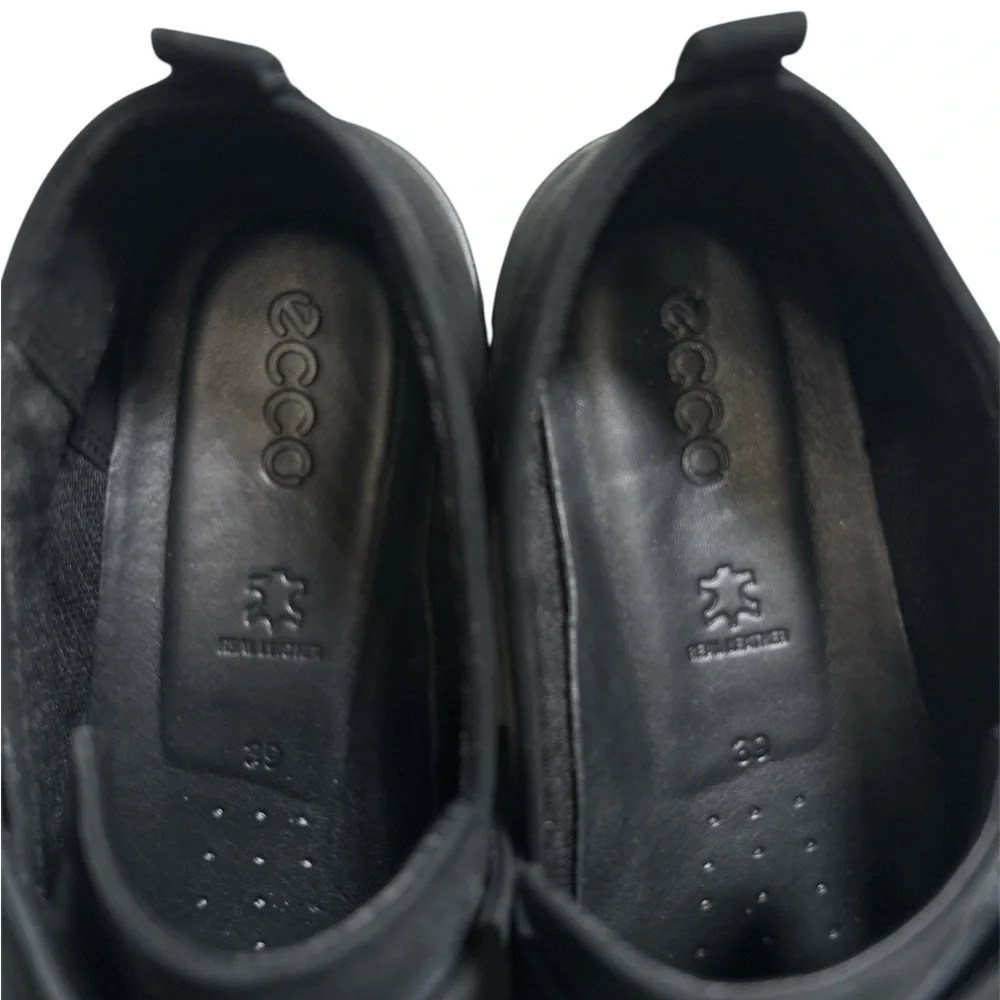 Ecco Bella Nubuck Women's Black Leather Loafers,Slip on,Size 7.5